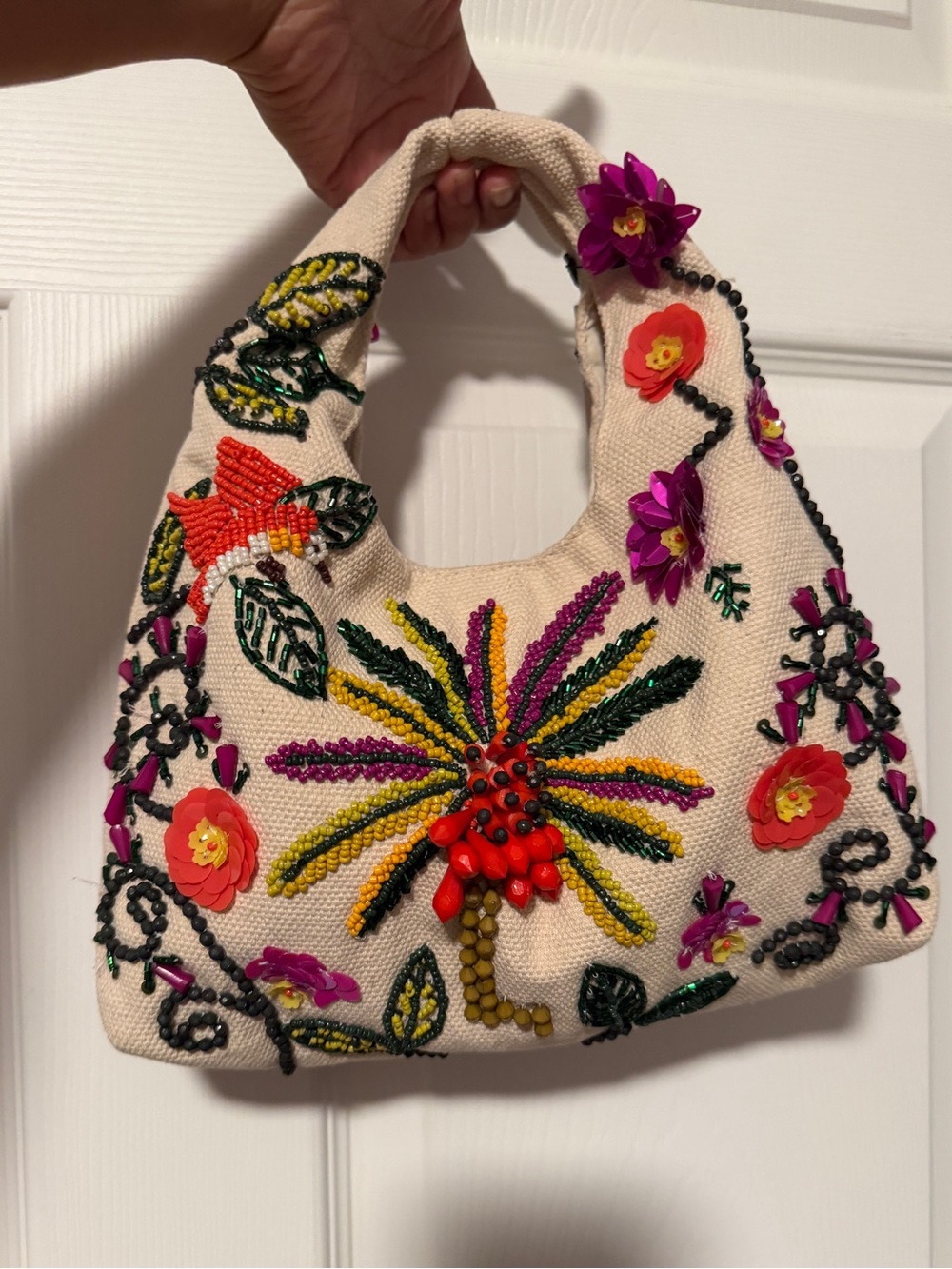 Zara Purse Bohemian Boho Bag Vibrant Tropical Resort Beaded